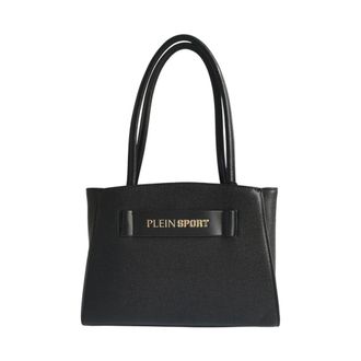 Plein Sport Tote Bags, female, Black, Size: ONE SIZE Sleek Three-Compartment Tote Bag