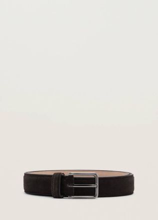 Mango Cintura in pelle scamosciata 100% pelle bovina marrone - Uomo - 100 - MANGO MAN