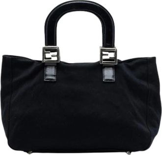 Fendi Pre-owned Handbags, female, Black, Size: ONE SIZE Pre-owned Cotton Handbag