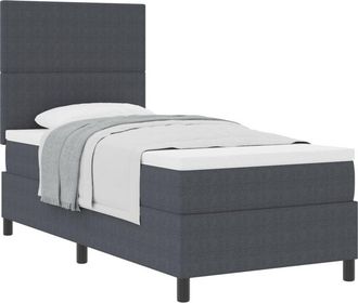 vidaXL vidaXL Box Spring Bed with Mattress Dark Grey 80x200 cm Corduroy Fabric