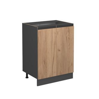 Vicco Mueble Bajo De Cocina R-line, Roble Dorado, 60 Cm En Forma De J, Sin Encimera, Vicco