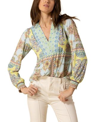 Hale Bob Silk & Linen-Blend Ailani Blouse