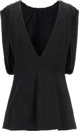 Jil Sander Crinkled Plastron Tank Top - Black