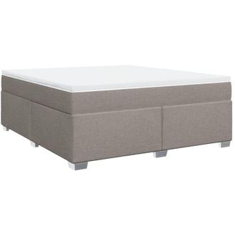 vidaXL Cama Box Spring Con Colch&oacute;n Tela Gris Taupe 180x200 Cm Vidaxl