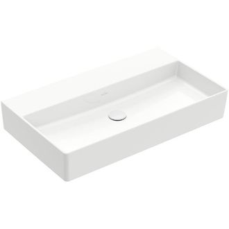 Villeroy & Boch Memento 2.0 wastafel - voor handdoekhouders 80x47cm - zonder overloop zonder kraangat ceramic+ wit