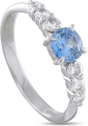 Luxury Bazaar Platinum 0.34ct Diamond and Sapphire Ring MF29-110425