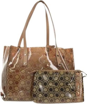 Ferragamo Pre-owned Vinyl Tote Bag - Dames - Vintage Shopper - Bruin - ONE Size - Vintage