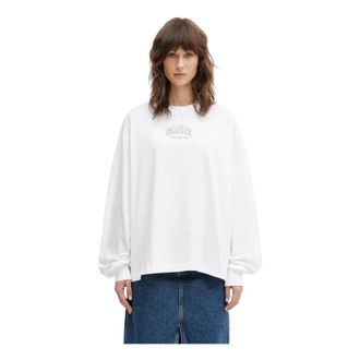 Ganni Essential Basic Long Sleeve - Dames - Longsleeves - Wit - XL - Katoen - Tops