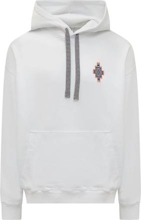 Marcelo Burlon Optical Wings Hoodie - Heren - Hoodies - Wit - S - Katoen - Hoodies & sweatvesten