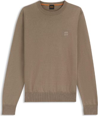 HUGO BOSS Mens Boss Kanovano S Logo Label Sweater in Green