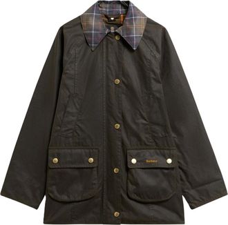 Barbour Jassen, Dames, Groen, L, Katoen, Modern Beadnell Waxed Jacket