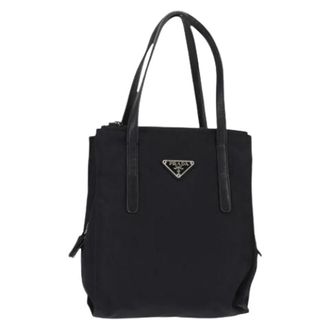 Prada Pre-owned Tote Bags, female, Black, Size: ONE SIZE Pre-owned Nylon Tote Bag