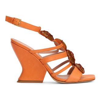Alberta Ferretti Alberta Ferretti, High Heel Sandals, female, Orange, Size: 8 US Wedge Sandals