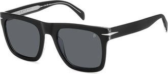 Eyewear by David Beckham Zwart/Grijs Zonnebril DB 7000/S Flat - Heren - Zonnebrillen - Zwart - 54 MM - Accessoires