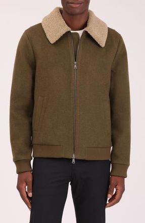 Bagatelle Felted Wool Blend Aviator Jacket in Olive at Nordstrom Rack, Size Large