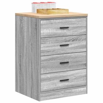 Berkfield Home Garage Storage Cabinet Grey Sonoma 60x51x85 cm Solid Wood Pine | Size: 60 x 51 x 85 cm