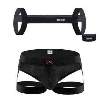 Generic Men Stretchy Jock Strap Thong Underwear Mens Sexy Mankini Swimsuit Thong High Cut Thong Leotard One Piece Jockstrap Jumpsuit Suspenders Wrestling Sing