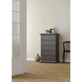 Dmora Cassettiera Clementine, Settimino multiuso, Com&ograve; camera da letto, Mobile con cassetti, 63x49 h105 cm, Grigio - Dmora