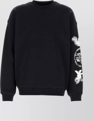 Yohji Yamamoto oversize crew neck sweatshirt with graphic print