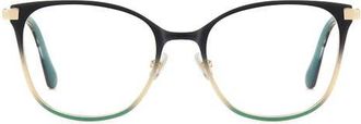 Kate Spade New York terriann 51mm square optical glasses in Black Teal at Nordstrom