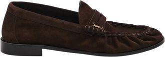Saint Laurent Dark Brown Suede Loafers