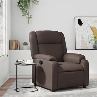 vidaXL Sill&oacute;n Reclinable De Cuero Sint&eacute;tico Marr&oacute;n Vidaxl