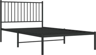 vidaXL Estructura cama sin colchón con cabecero metal negro 100x190 cm Vidaxl