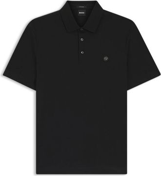 BOSS Mercerized-cotton polo shirt with Double B monogram