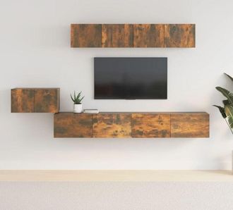 vidaXL Vidaxl - Set De Muebles De Tv 5 Pzas Madera Contrachapada Roble Ahumado