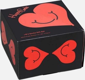 Happy Socks Womens 2-Pack I Heart You Socks Gift Box, Black/red - Size: 5/4/4.5/7/6.5/6/5.5/3/3.5