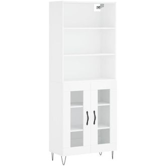 vidaXL Vidaxl - Aparador alto madera contrachapada blanco 69,5x34x180 cm