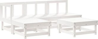 vidaXL 5 Piece Garden Lounge Set White Solid Wood Pine vidaXL