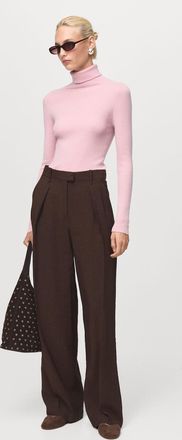 Mango Pullover lana collo alto rosa pastello - Donna - XL - MANGO