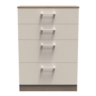 Welcome Furniture Stamford Ready Assembled Chest Of Drawers with 4 Drawers - Kashmir Matt / Darkolino - Welcome Furniture | TJ Hughes