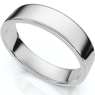 Pompeii3 5mm Flat High Polished Wedding Band 950 Platinum Size Selectable