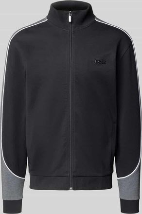 HUGO BOSS Regular Fit Trainingsjacke aus Baumwoll-Mix in Black, Gr&ouml;&szlig;e XXL