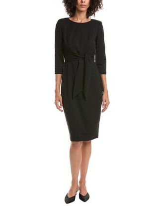 Adrianna Papell Crepe Tie Waist Sheath Dress