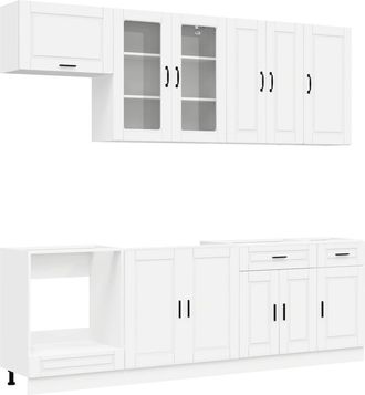 vidaXL Unidad De Cocina Porto 8 Uds. Blanco Madera De Ingenier&iacute;a Vidaxl