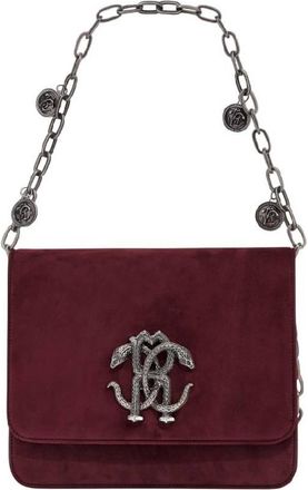 Roberto Cavalli Mirror Snake Monogram Shoulder Bag