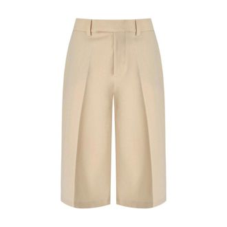 Federica Tosi Nude Roze Bermuda Wol Blend Shorts - Dames - Korte Broeken - Beige - L - Wol - Korte Broeken