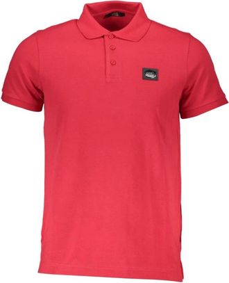 Cavalli Tops, Heren, Rood, S, Katoen, Rode Katoenen Poloshirt met Logo