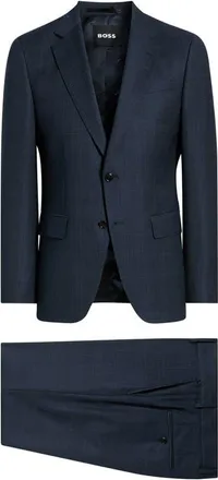 BOSS Huge Slim Fit Navy Microcheck Virgin Wool Suit at Nordstrom, Size 44
