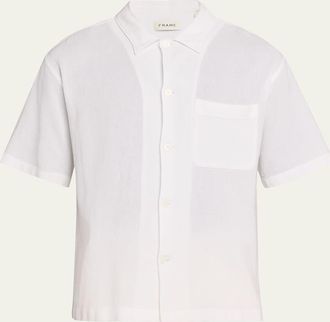 Frame Denim Mens Cotton Pocket Short-Sleeve Shirt