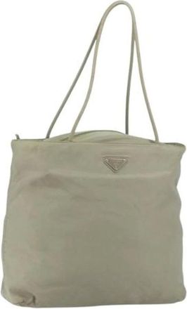 Prada Pre-owned Tote Bags, female, Green, Size: ONE SIZE Pre-owned Nylon Tote Bag