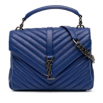 Saint Laurent Pre-owned Saint Laurent Medium Chevron Sheepskin Monogram College Satchel Ladies QO4FA5C9ACRD9CHZ