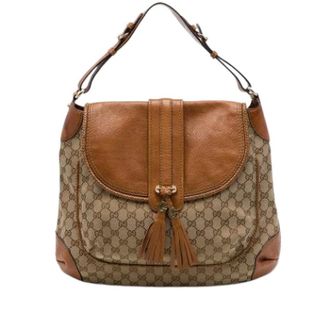 Gucci Pre-owned Marrakech Schoudertas - Dames - Pre-owned - Bruin - Maat: ONE Size Zijde