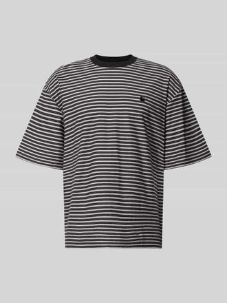Carhartt Work in Progress T-Shirt mit Logo-Stitching Modell Dupree in Black, Gr&ouml;&szlig;e XXL
