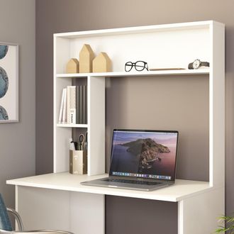 Vicco Scrivania Con Ripiani Albano, Bianco, 90 X 51.6 Cm Vicco