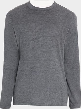 Brunello Cucinelli Mens Silk and Cotton Long-Sleeve T-Shirt