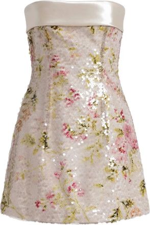 Alberta Ferretti Printed Sequins Mini Dress